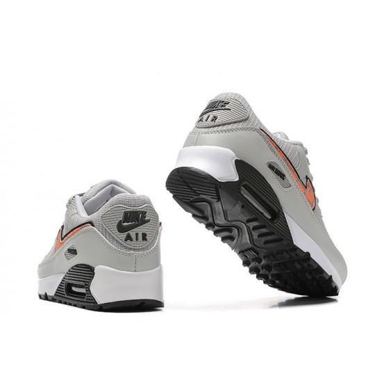 Men Nike Air Max 90 Grey Orange Running Shoes