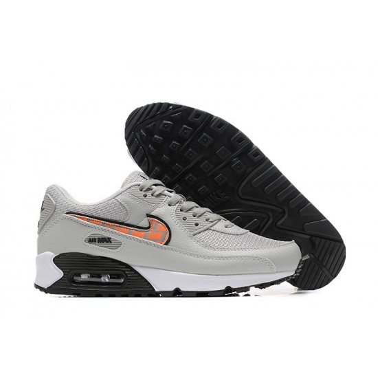 Men Nike Air Max 90 Grey Orange Running Shoes