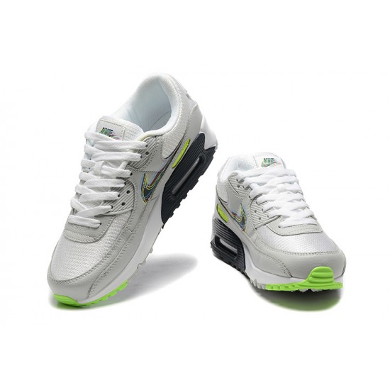 Men Nike Air Max 90 Grey White and Black Running Shoes