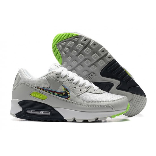 Men Nike Air Max 90 Grey White and Black Running Shoes