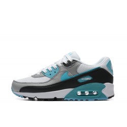 Men Nike Air Max 90 White Grey and Blue Running Shoes