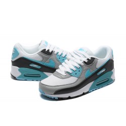 Men Nike Air Max 90 White Grey and Blue Running Shoes