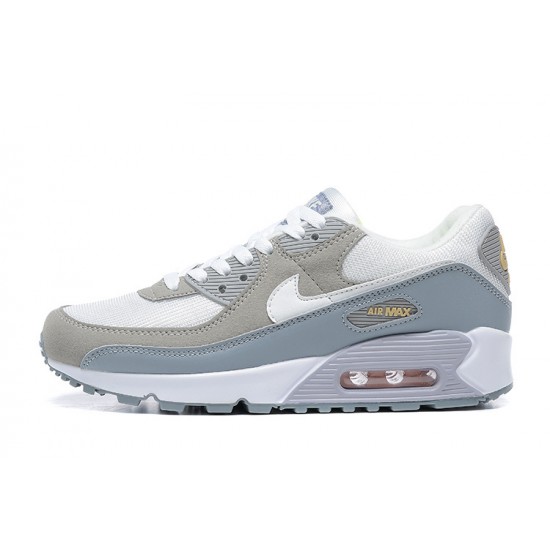 Men Nike Air Max 90 White Grey and Green Running Shoes