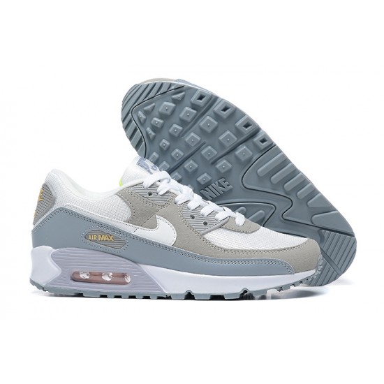 Men Nike Air Max 90 White Grey and Green Running Shoes