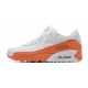 Men Nike Air Max 90 White Orange DM0958-100 Running Shoes