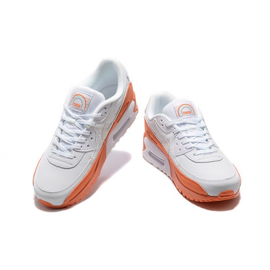 Men Nike Air Max 90 White Orange DM0958-100 Running Shoes