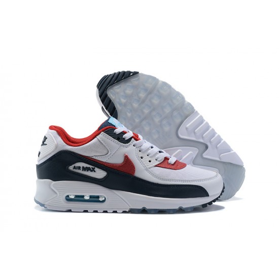 Men Nike Air Max 90 White Red DJ5170-100 Running Shoes