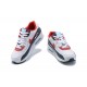 Men Nike Air Max 90 White Red DJ5170-100 Running Shoes