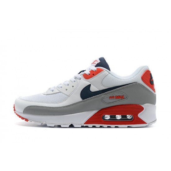 Men Nike Air Max 90 White Red Running Shoes