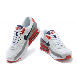 Men Nike Air Max 90 White Red Running Shoes