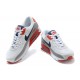 Men Nike Air Max 90 White Red Running Shoes