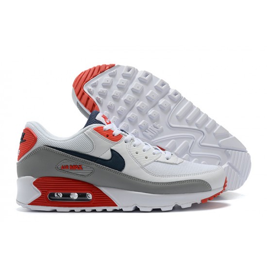 Men Nike Air Max 90 White Red Running Shoes