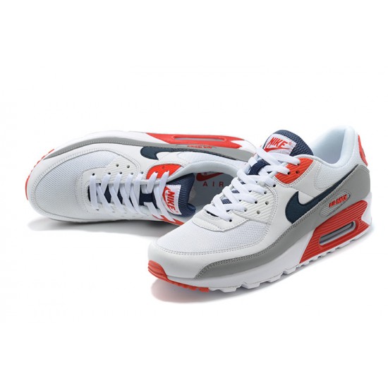 Men Nike Air Max 90 White Red Running Shoes