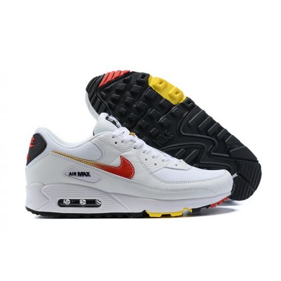 Men Nike Air Max 90 White and Red Running Shoes