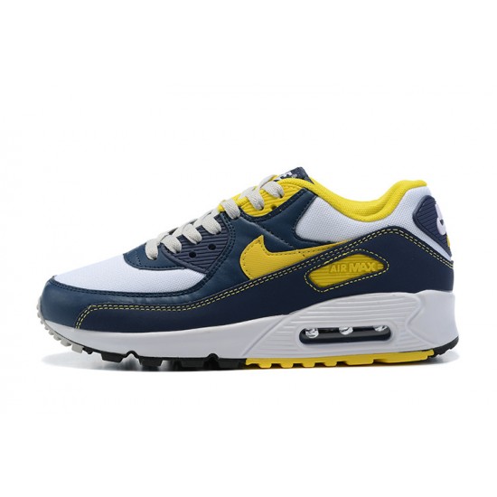 Men Nike Air Max 90 Yellow Blue DC9845-101 Running Shoes