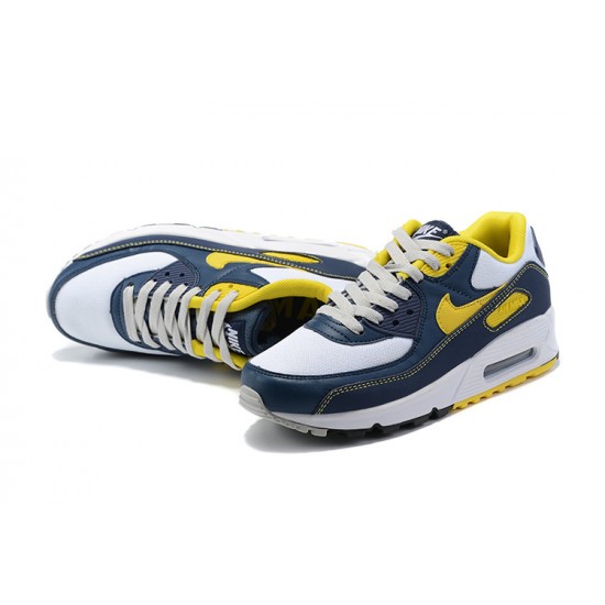 Men Nike Air Max 90 Yellow Blue DC9845-101 Running Shoes