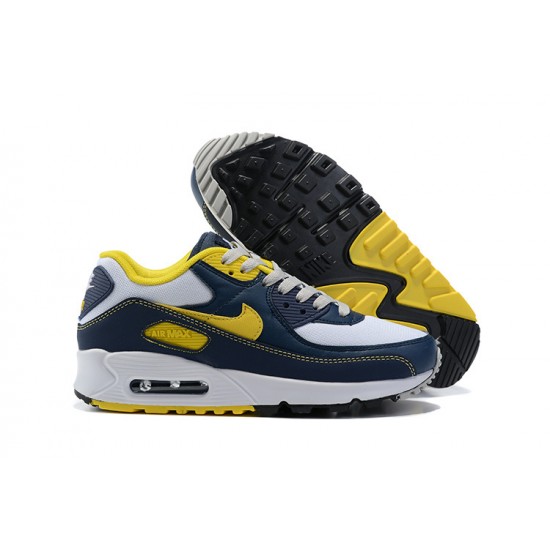 Men Nike Air Max 90 Yellow Blue DC9845-101 Running Shoes