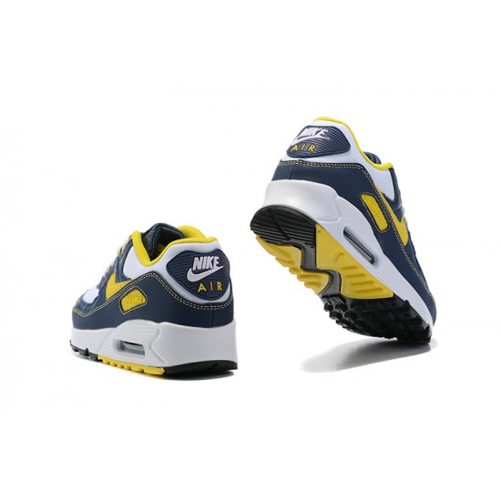 Men Nike Air Max 90 Yellow Blue DC9845-101 Running Shoes