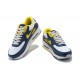 Men Nike Air Max 90 Yellow Blue DC9845-101 Running Shoes