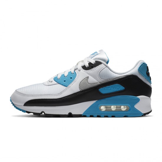 WMNS/Men Nike Air Max 90 Laser Blue and White Running Shoes