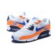 WMNS/Men Nike Air Max 90 Orange Blue AJ1285-104 Running Shoes