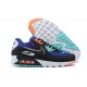 WMNS/Men Nike Air Max 90 Supernova Blue White CW6018-001 Running Shoes