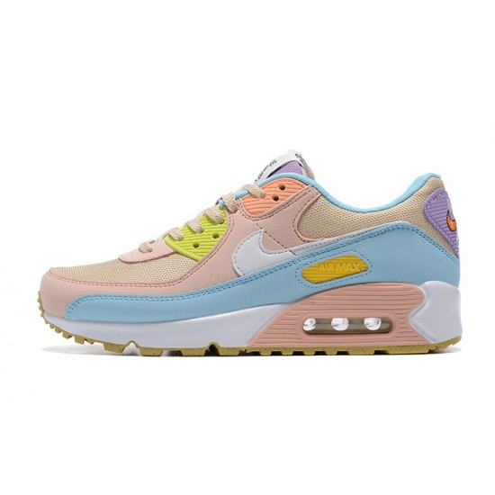 WMNS Nike Air Max 90 Pink Blue DJ9997-100 Running Shoes