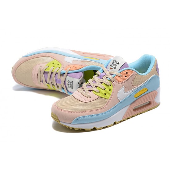 WMNS Nike Air Max 90 Pink Blue DJ9997-100 Running Shoes