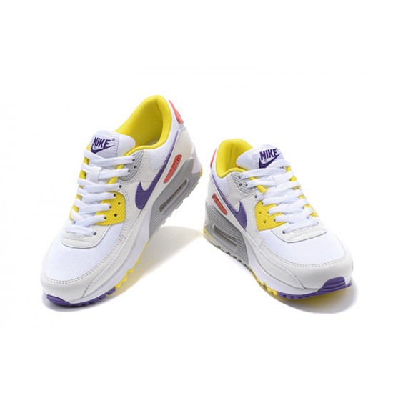 WMNS Nike Air Max 90 White Yellow Running Shoes