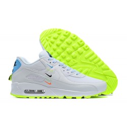 Men Nike Air Max 90 SE Worldwide White Blue CK7069-100 Running Shoes