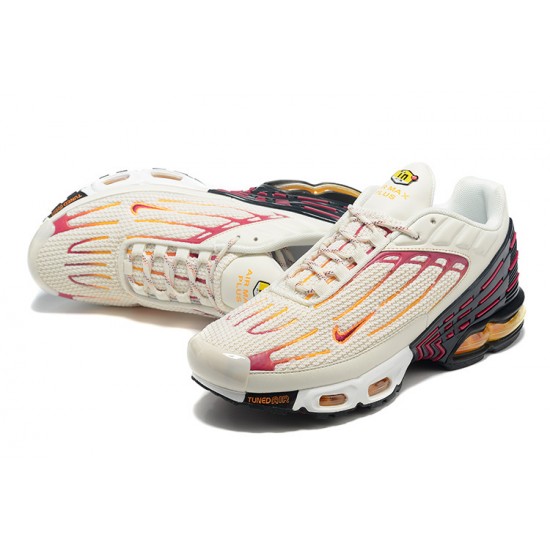 Men Nike Air Max Plus 3 Beige Red DX2664-001 Running Shoes