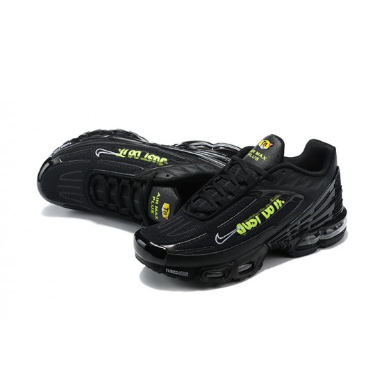 Men Nike Air Max Plus 3 Black Green Running Shoes