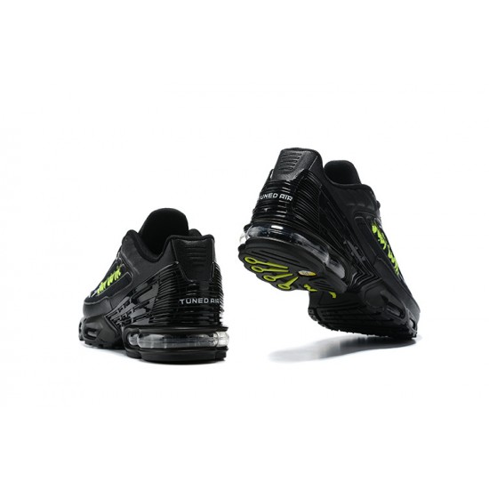 Men Nike Air Max Plus 3 Black Green Running Shoes