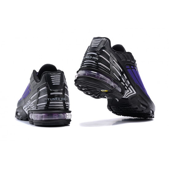 Men Nike Air Max Plus 3 Black Purple CD7005-100 Running Shoes