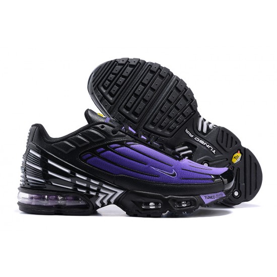 Men Nike Air Max Plus 3 Black Purple CD7005-100 Running Shoes