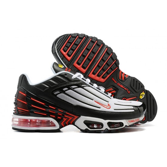 Men Nike Air Max Plus 3 Black Red and Grey Running Shoes