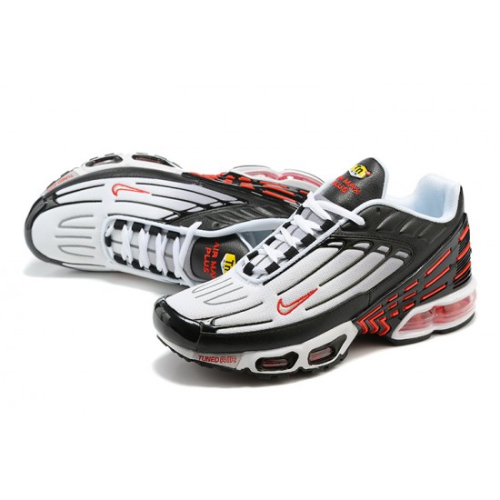 Men Nike Air Max Plus 3 Black Red and Grey Running Shoes