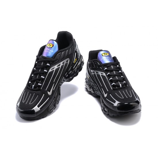 Men Nike Air Max Plus 3 Black Silver Running Shoes