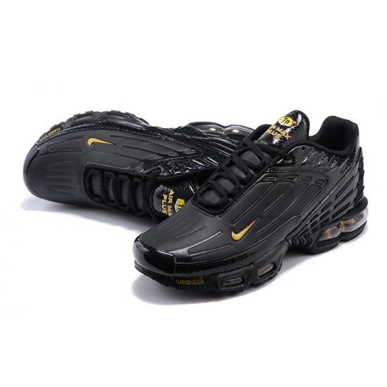 Men Nike Air Max Plus 3 Black Yellow CK6716-010 Running Shoes