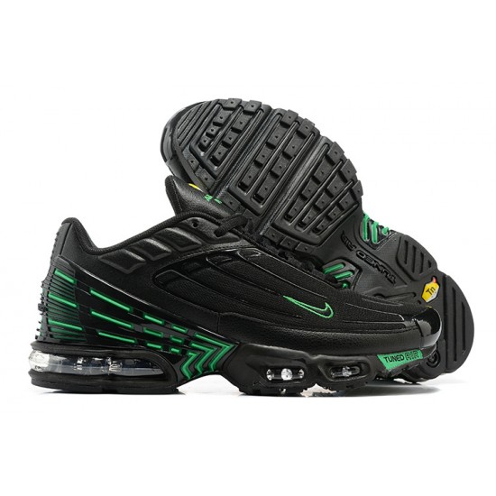 Men Nike Air Max Plus 3 Black and Green Running Shoes