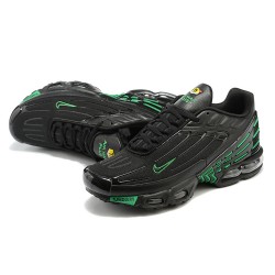 Men Nike Air Max Plus 3 Black and Green Running Shoes