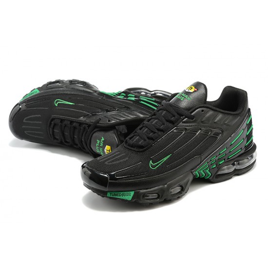 Men Nike Air Max Plus 3 Black and Green Running Shoes