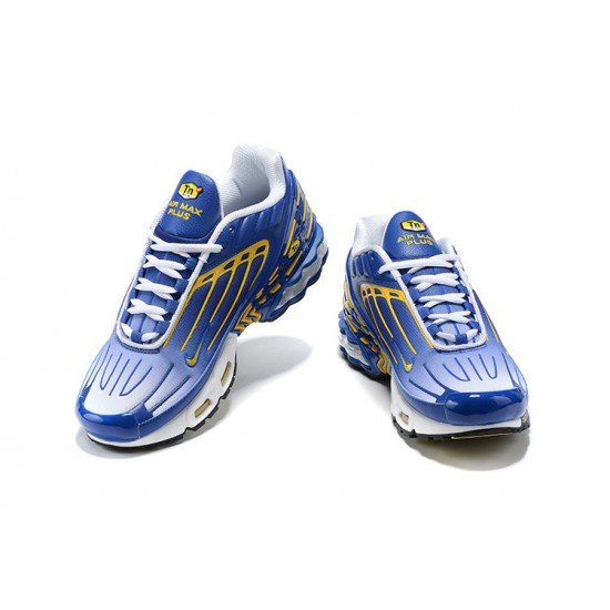 Men Nike Air Max Plus 3 Blue Yellow CW1417-400 Running Shoes