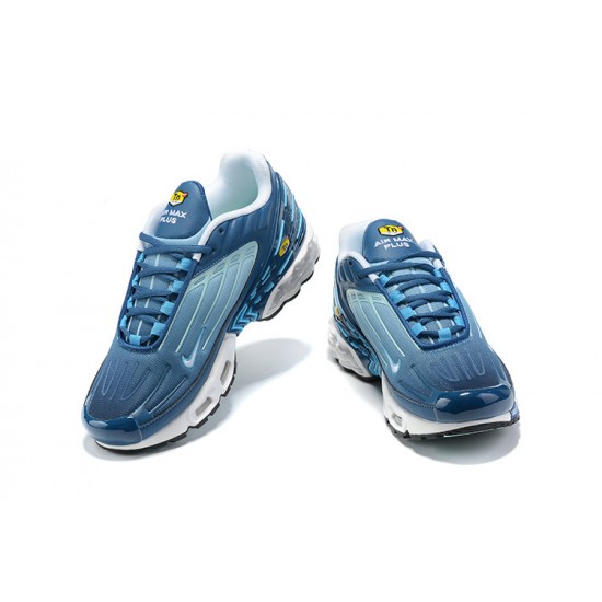 Men Nike Air Max Plus 3 Blue and White Running Shoes