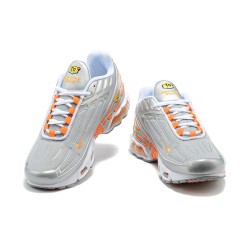 Men Nike Air Max Plus 3 Grey Orange and Silver Running Shoes