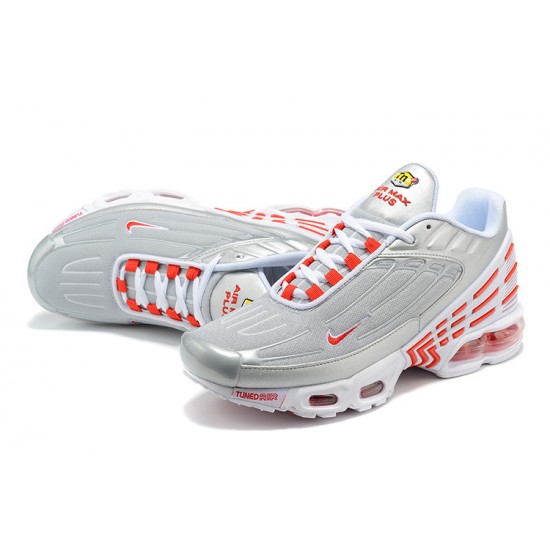 Men Nike Air Max Plus 3 Grey Silver and Red  CK5178-072 Running Shoes