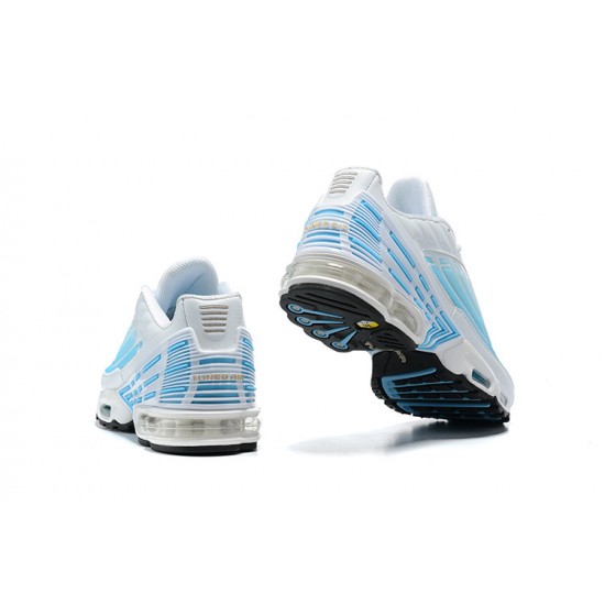 Men Nike Air Max Plus 3 White Blue Running Shoes