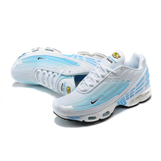 Men Nike Air Max Plus 3 White Blue Running Shoes