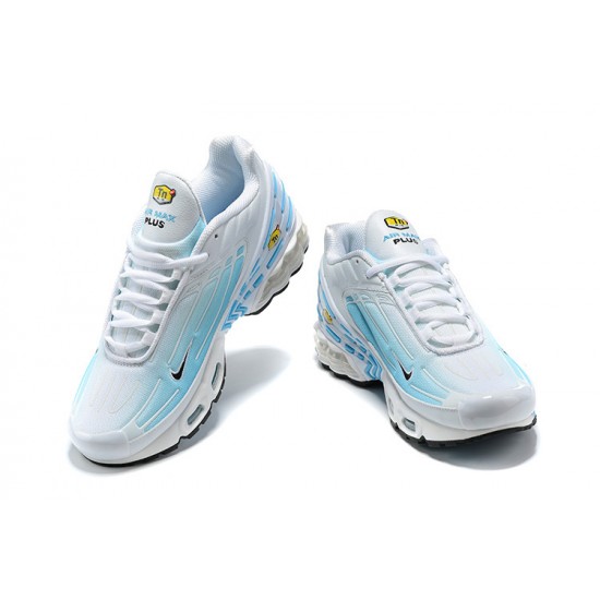 Men Nike Air Max Plus 3 White Blue Running Shoes