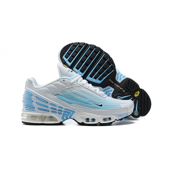 Men Nike Air Max Plus 3 White Blue Running Shoes